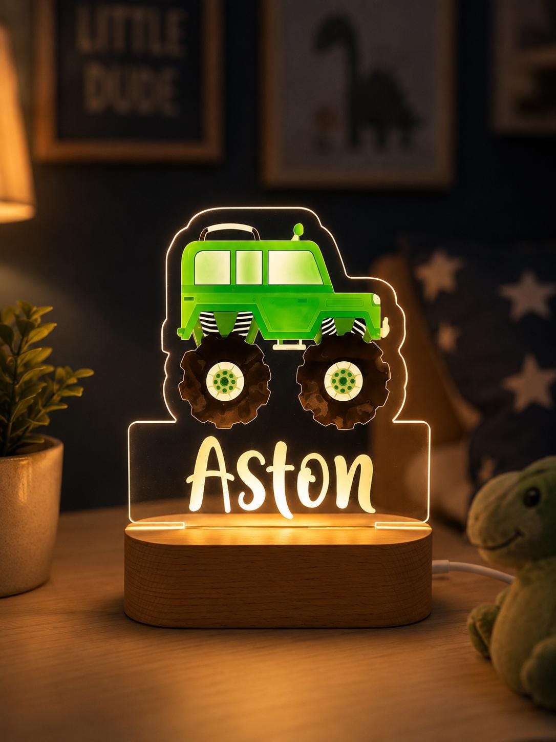 Personalised Monster Truck Night Light