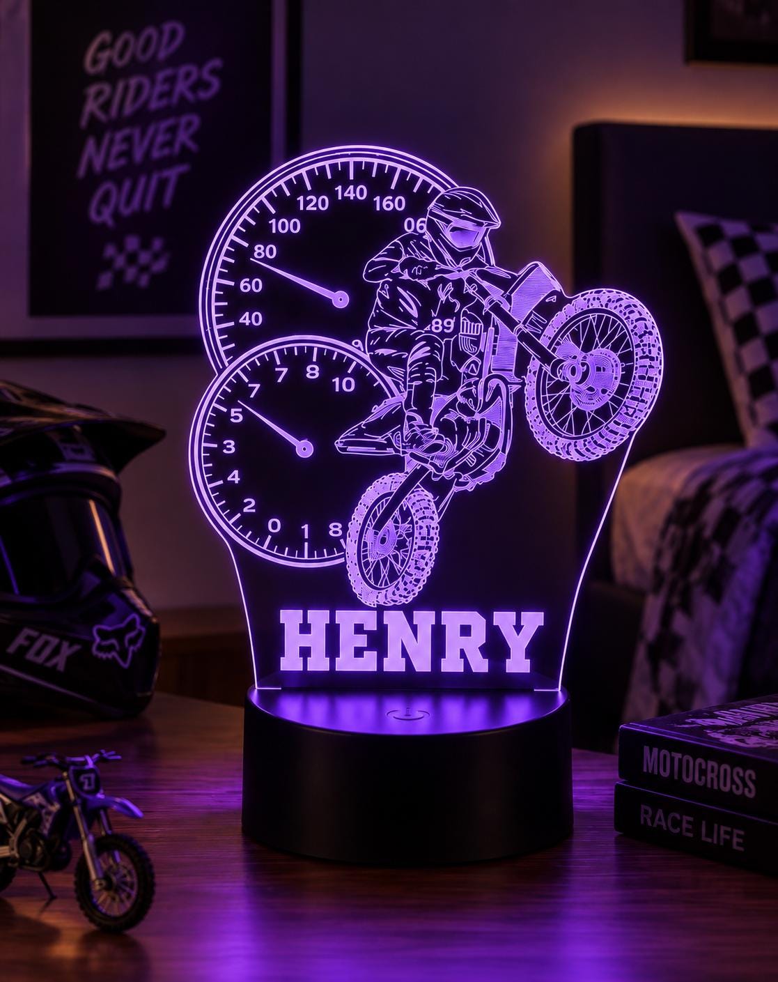 Personalized Speedy Bike LED Night Light