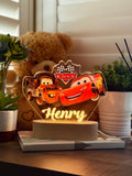 Personalized Lightning Cars McQueen and Mater Night Light