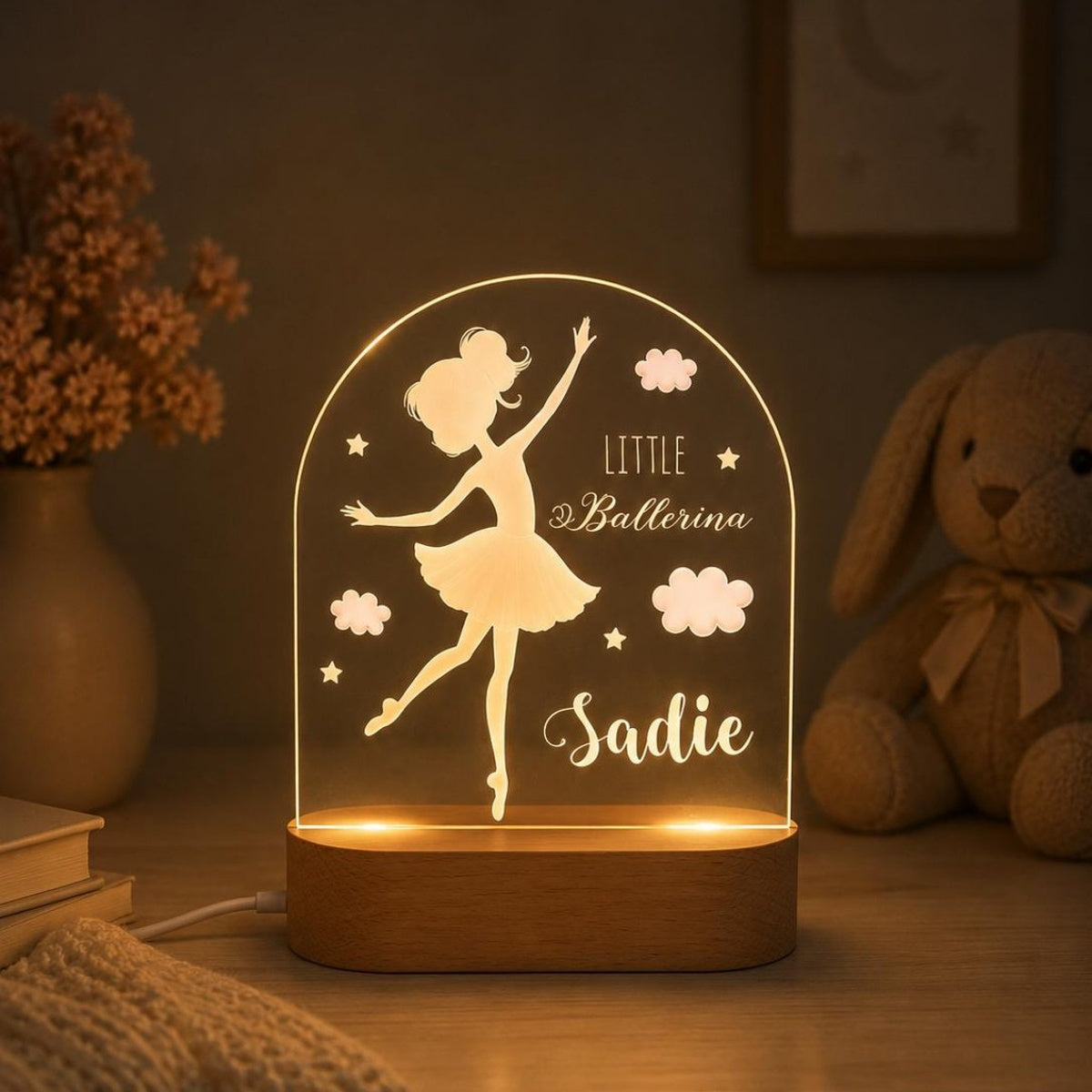 Personalised Gifts Night Light for Kids - Printed Elephant